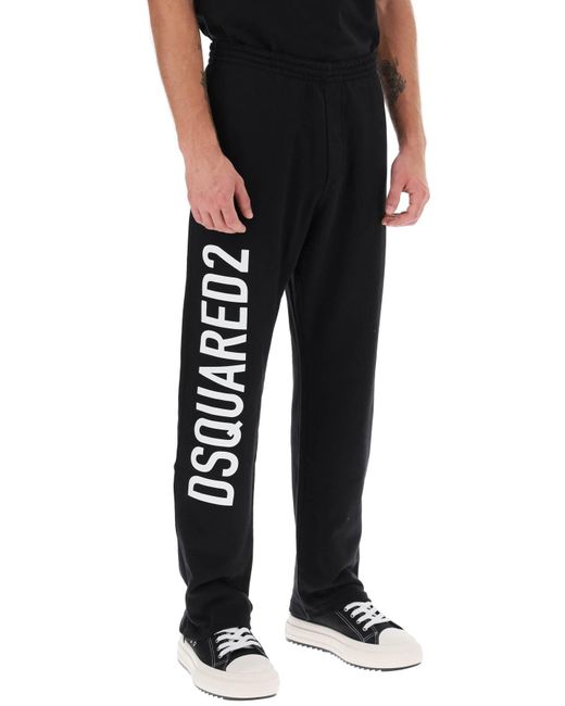 DSquared² Black Logo Print Sweatpants for men