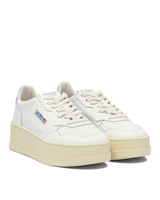 Autry White "Medalist Platform" Sneakers