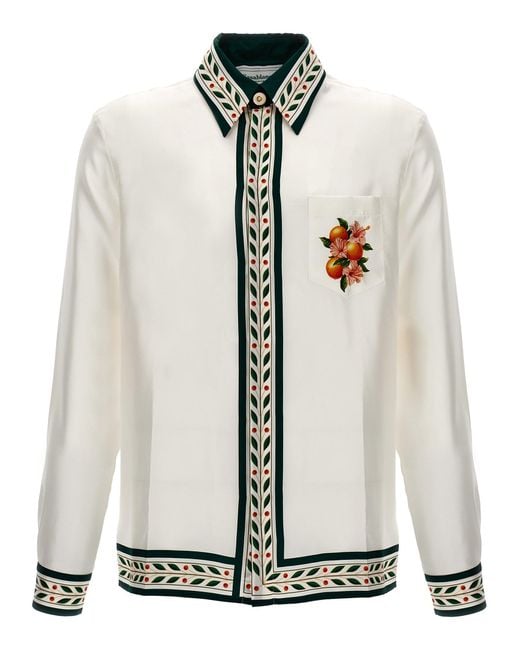 Casablancabrand White Oranges En Fleur Shirt, Blouse for men