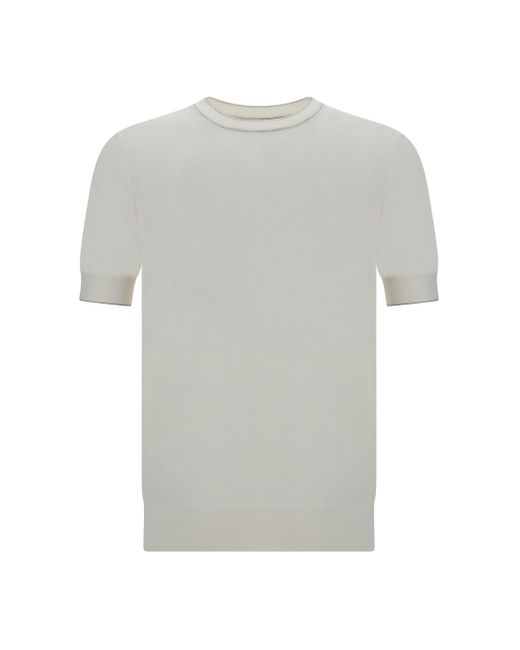 T-Shirt di Brunello Cucinelli in Gray da Uomo
