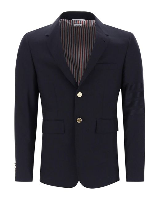 Thom Browne Blue Fit 1 Single Breasted 4 Bar Wool Blazer for men