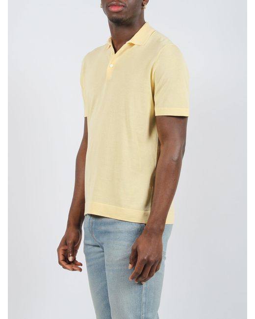 Drumohr Natural Cotton Knit Polo Shirt for men