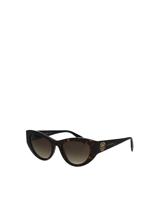 Alexander McQueen Black Sunglasses Cat Eye Acetate Brown
