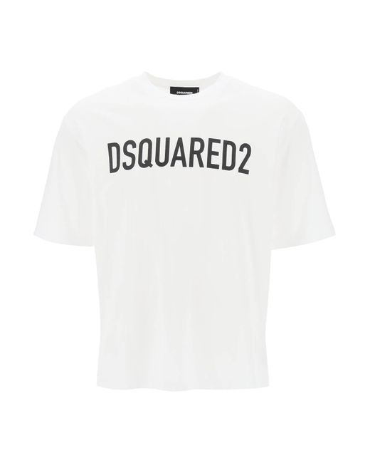 DSquared² White Logo T Shirt for men