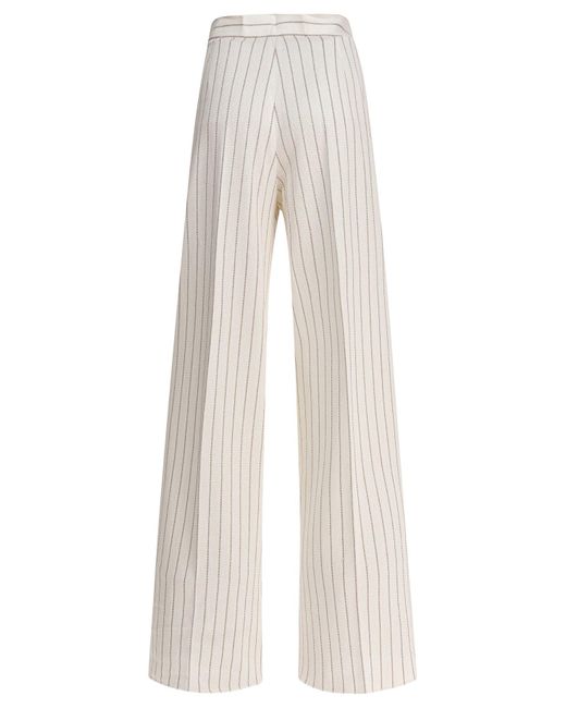 Wide-Leg Trousers Bianco-Donna di Max Mara in Natural
