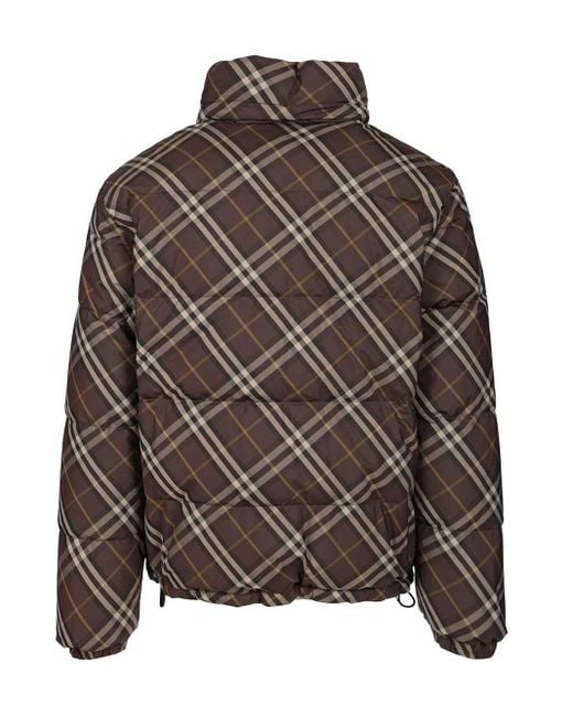 Burberry Brown Snowdon Check Coats for men
