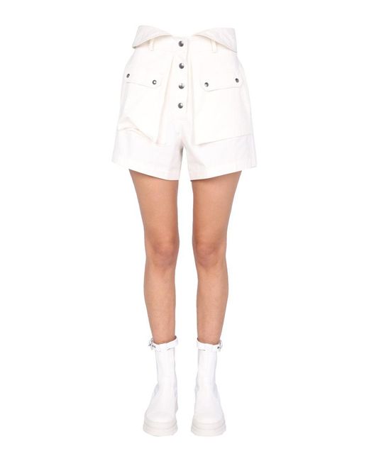 Philosophy White High Waist Bermuda