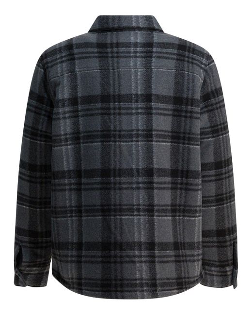 Check Overshirt Jacket Giacche-Uomo di Vince in Black da Uomo