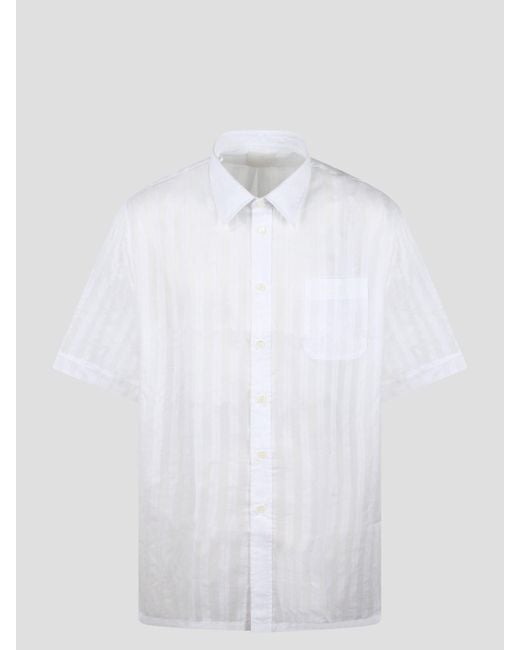 Givenchy White Striped Cotton Voile Shirt for men