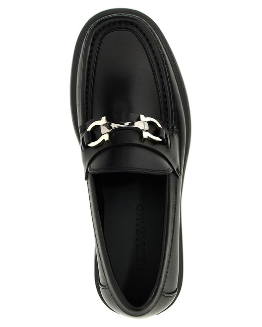 Ferragamo Black Duglas Loafers for men