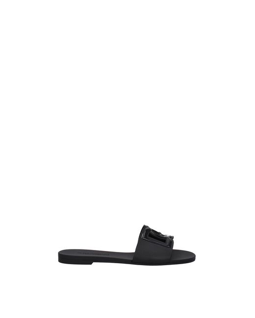 Dolce & Gabbana Black Dolce&gabbana Slippers And Clogs Rubber
