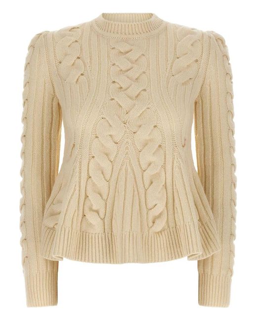 Maglione Intrecciato di Alexander McQueen in Natural