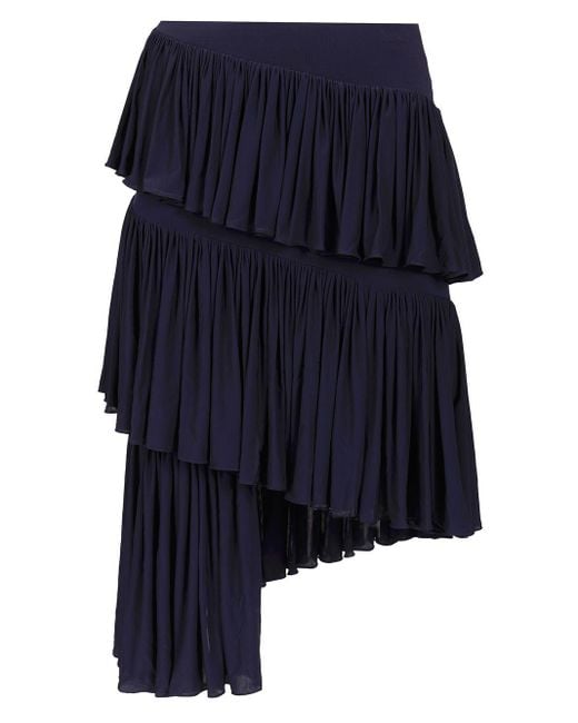 Alaïa Blue Asymmetrical Spiral Skirt Skirts