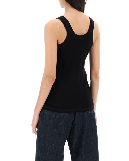 Lemaire Black Ribbed Sleeveless Top With