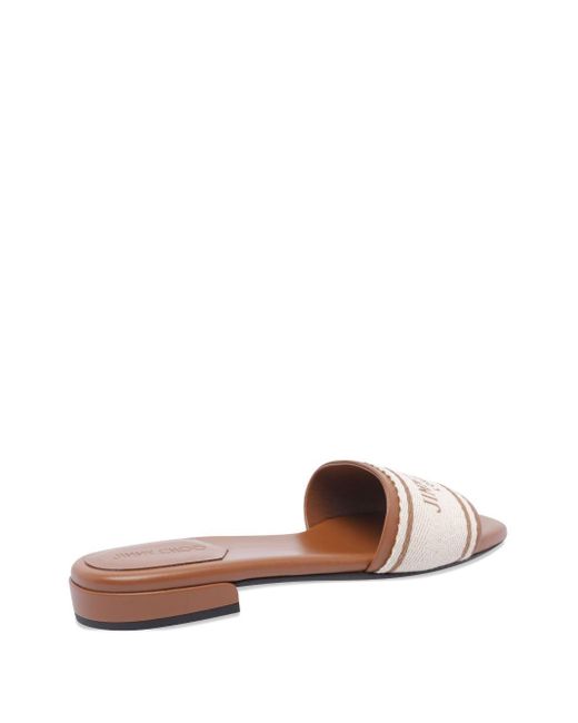 Jimmy Choo Pink Joa Flat Canvas Flat Sandals