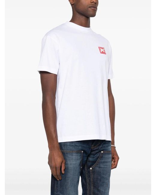 T-shirt Ski Club con stampa di Palm Angels in White da Uomo