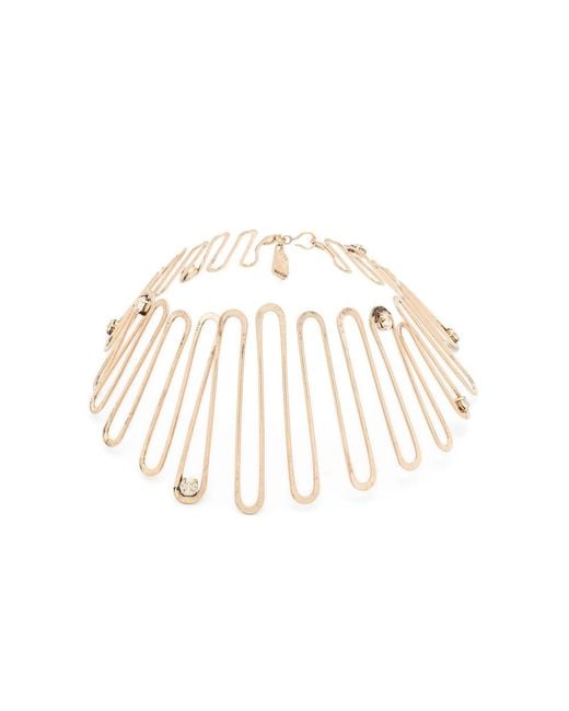 Max Mara Metallic Leather Necklaces