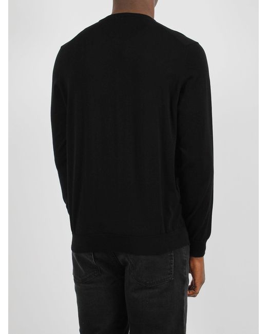 Drumohr Black Cotton Knit Sweater for men