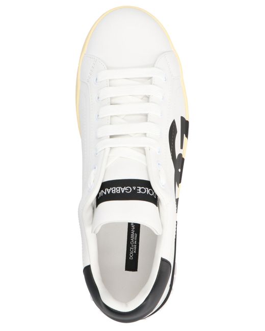 Portofino Sneakers Bianco/Nero di Dolce & Gabbana in White da Uomo