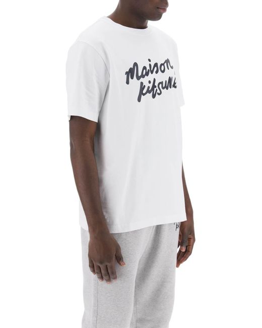 Maison Kitsuné White Maison Kitsune T-Shirt With Logo for men