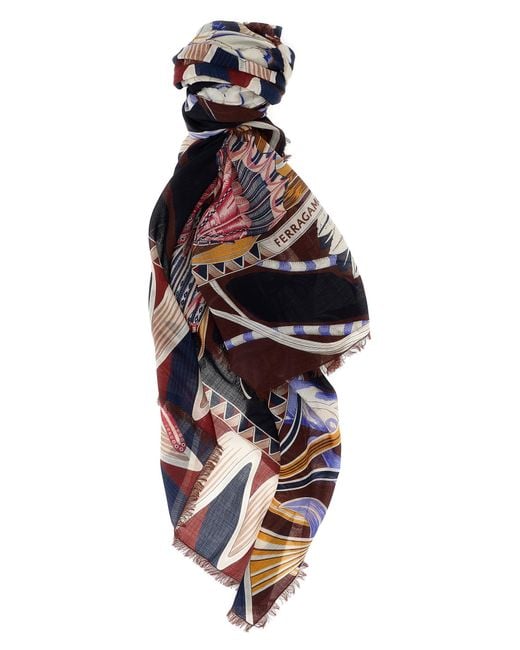 Ferragamo Multicolor Giada Scarves And Foulards
