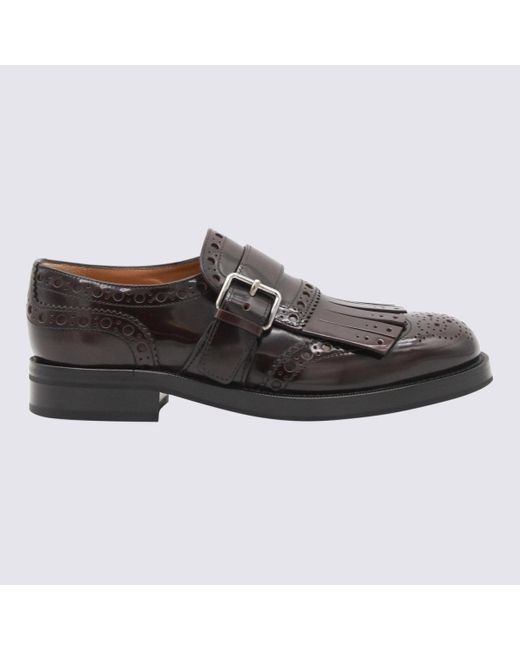 Church's Brown Burgundy Leather Monk Phillis Formal Shoes