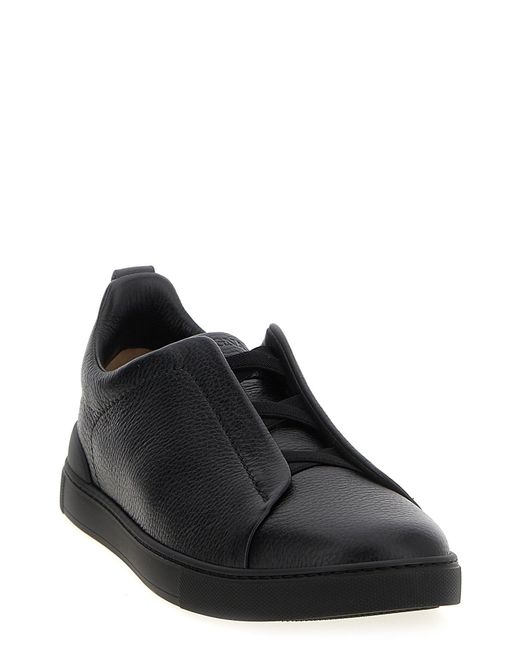 Zegna Triple Stitch Sneakers Black for men