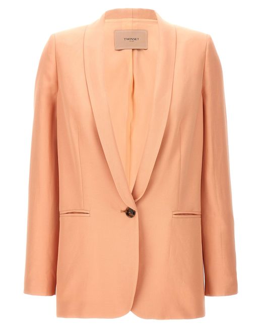 Twin Set Natural Single-breasted Blazer Blazer And Suits