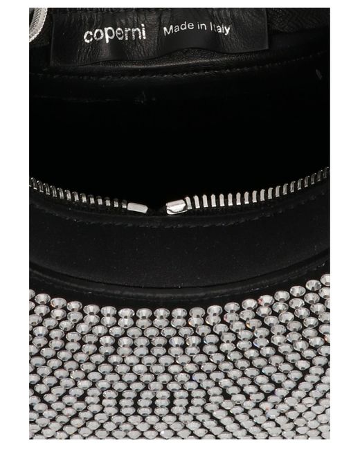 Coperni Black Crystal-Embellished Mini Swipe Bag Handbag