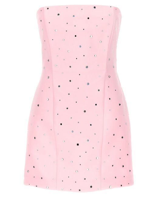 GIUSEPPE DI MORABITO Pink All Over Crystal Dress Dresses