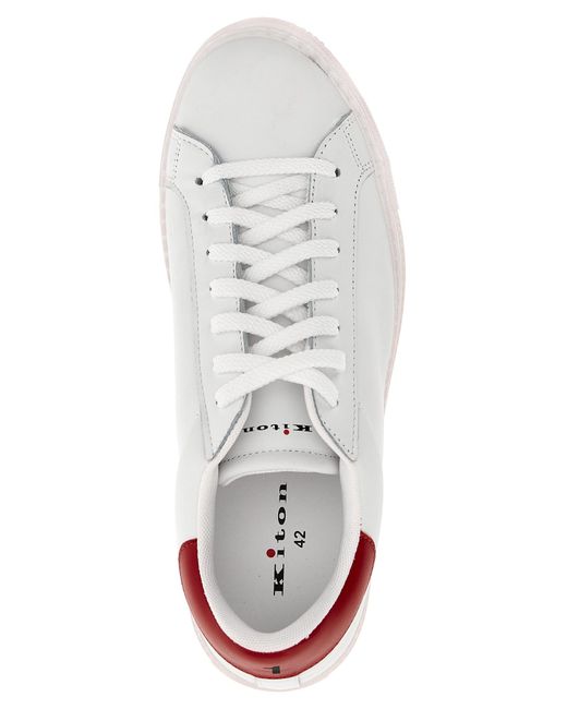 Ussa088 Sneakers Rosso di Kiton in White da Uomo