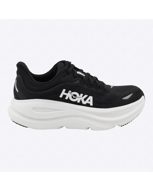 Hoka One One Black And Bondi 9 Sneakers