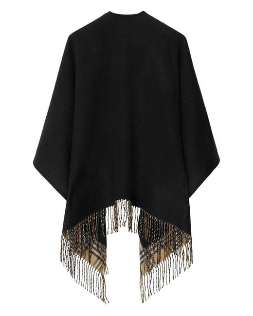 Burberry Black Reversible Plaid Cape
