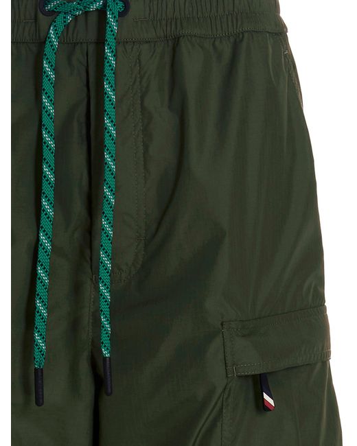 3 MONCLER GRENOBLE Green Nylon Cargo Pants for men