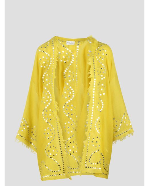 Within embroidered cardigan di P.A.R.O.S.H. in Yellow