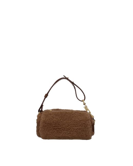Max Mara Brown Handbags Teddyrolls Fur Camel