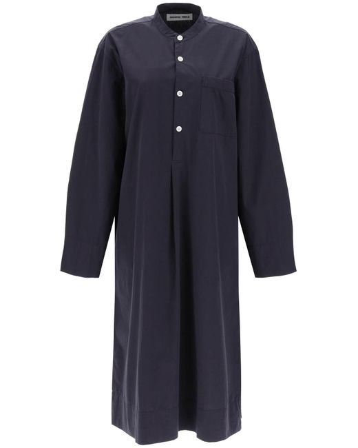 Birkenstock x Tekla Blue Pajama Kaftan In Organic Poplin