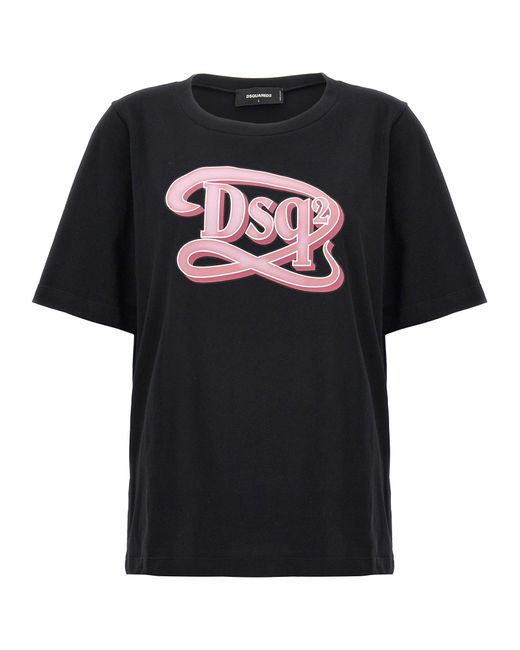DSquared² Black Logo Print T-Shirt