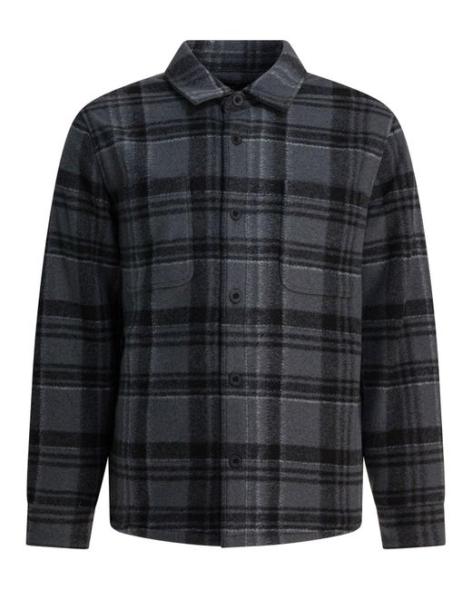 Check Overshirt Jacket Giacche-Uomo di Vince in Black da Uomo