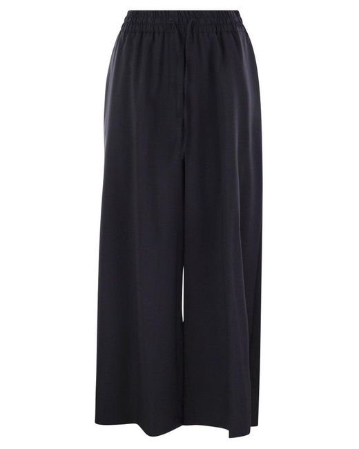 Weekend by Maxmara Blue Wool Elmo Wide-Leg Pant
