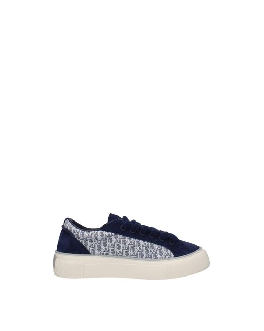 Dior Blue Sneakers Suede White for men