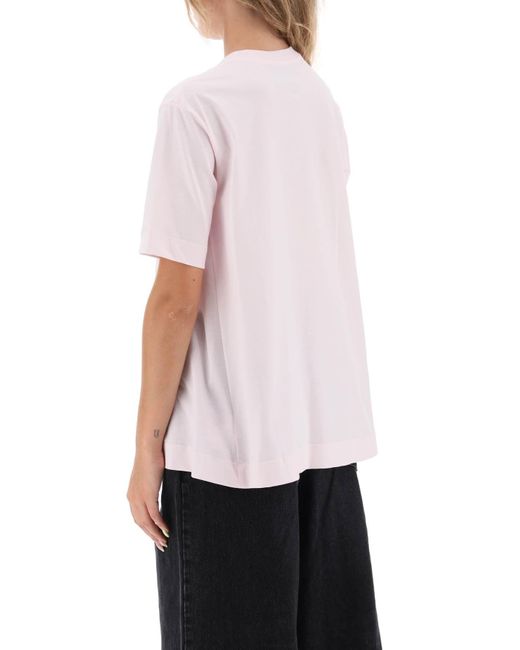 Simone Rocha Pink A Line T Shirt With Bow Detail