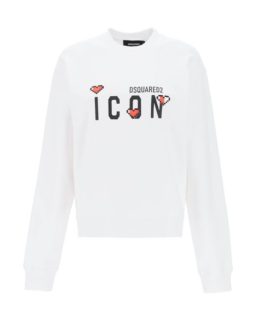 DSquared² White Icon Game Lover Sweatshirt