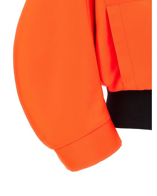 Emilio Pucci Orange Neon Logo Bomber Jacket Casual Jackets, Parka