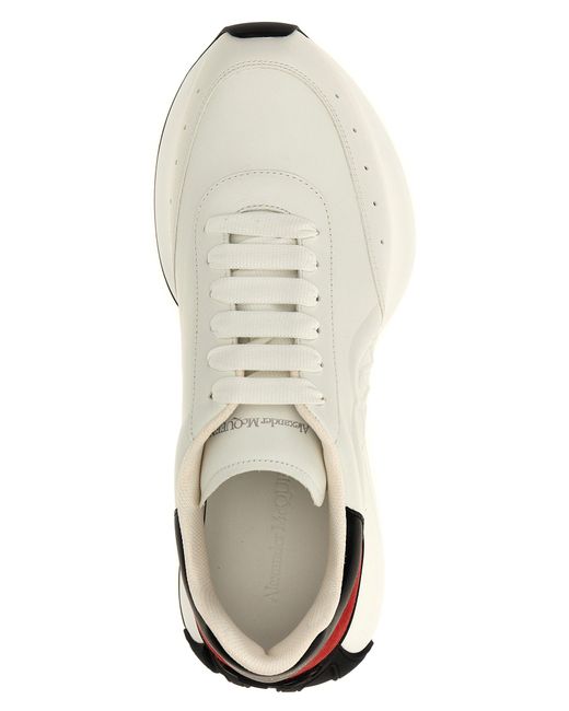 Logo Leather Sneakers Multicolor di Alexander McQueen in White da Uomo