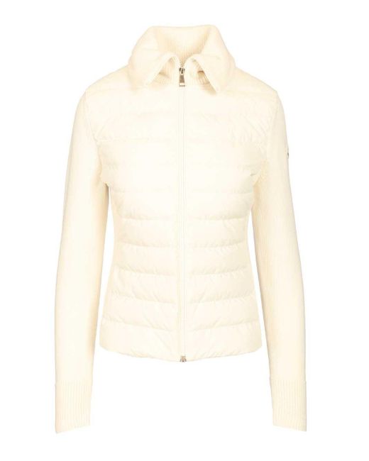 Moncler Natural Two-Material Cardigan