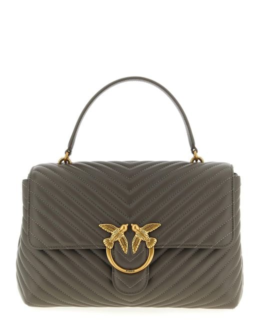 Pinko Metallic Big Lady Love Bag Puff Hand Bags