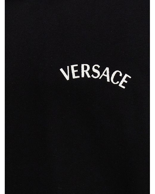 Logo Hoodie Felpe Nero di Versace in Black da Uomo