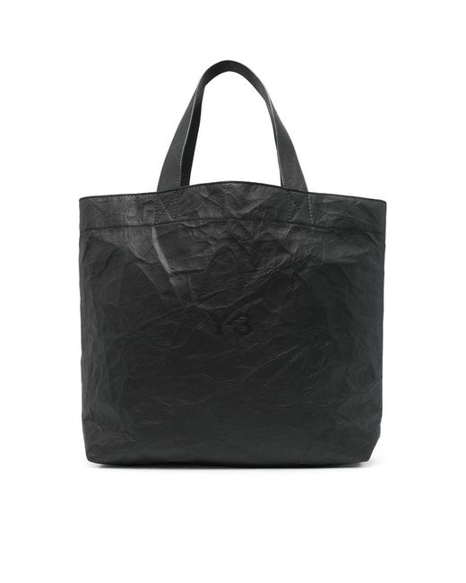 Y-3 Black Polyester Tote Bags for men