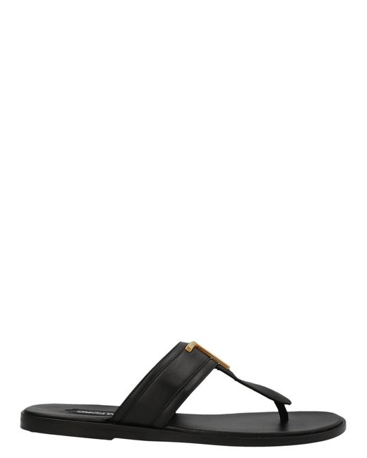 Sandali slides con placca logo di Tom Ford in Black da Uomo